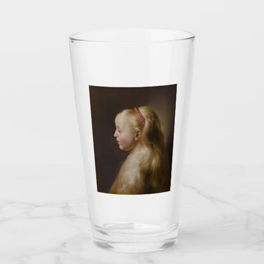 Een jong blademeisje (door Jan Lievens) Glas (Voorkant)