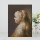 Een jong blademeisje (door Jan Lievens) Kaart (Staand voorkant)