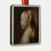 Een jong blademeisje (door Jan Lievens) Metalen Ornament (Rechts)