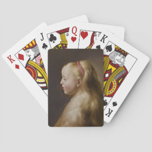 Een jong blademeisje (door Jan Lievens) Pokerkaarten
