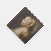 Een jong blademeisje (door Jan Lievens) Servet (Hoek)