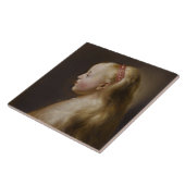 Een jong blademeisje (door Jan Lievens) Tegeltje (Zijkant)