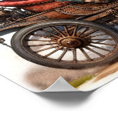 Een jong gelukkig kind dat in een Steampunk-voertu Poster (Hoek)