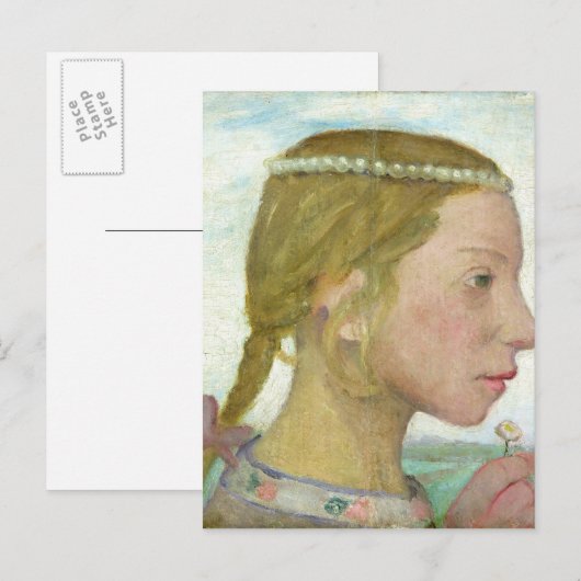 Een jong meisje briefkaart (Voorkant / Achterkant)