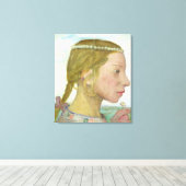 Een jong meisje canvas afdruk (Insitu (Houten vloer))