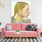 Een jong meisje canvas afdruk (Insitu (Woonkamer))