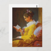 Een jong meisje dat leest (de lezer) briefkaart (Voorkant / Achterkant)