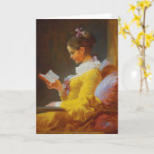 Een jong meisje dat leest (de lezer) kaart (Gele Bloem)