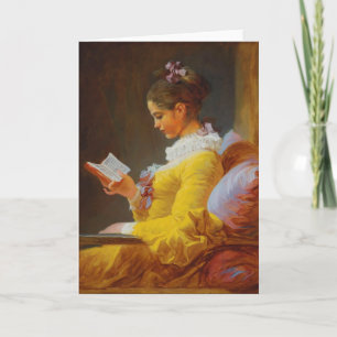 Een jong meisje dat leest (de lezer) kaart