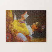 Een jong meisje dat leest (de lezer) legpuzzel (Horizontaal)