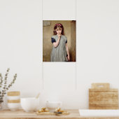 Een jong meisje in de klas, 1876 (olie op doek) poster (Keuken)