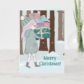 EEN JONG MEISJE KERSTMIS KAART (Voorkant)