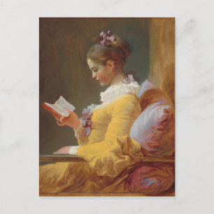 Een jong meisje leest, de lezer van J. Fragonard Briefkaart