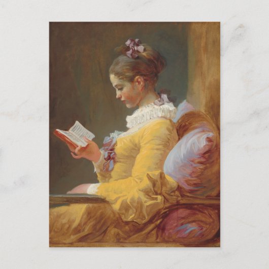 Een jong meisje leest, de lezer van J. Fragonard Briefkaart (Voorkant)