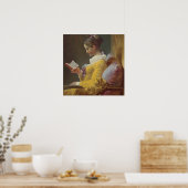 Een jong meisje lezen poster (Keuken)