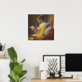 Een jong meisje lezen poster (Thuiskantoor)