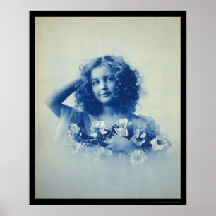 Een jong meisje met bloemen 1903 poster