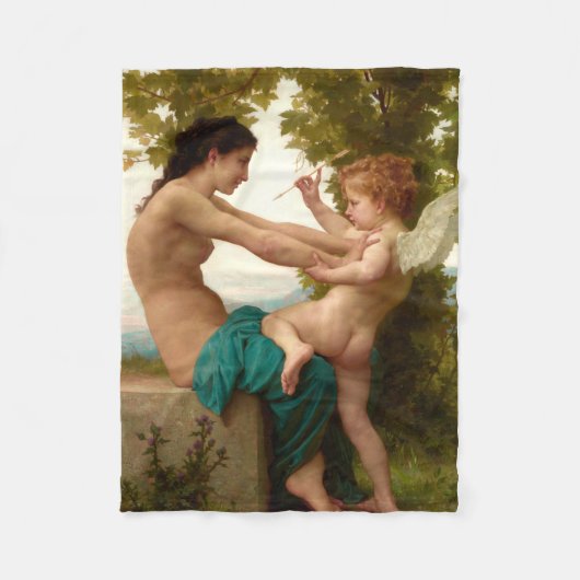 Een jong meisje verdedigt zichzelf tegen Eros Fleece Deken (Voorkant)