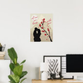 Een jong romantisch stel uit liefde, liefdesverhaa poster (Thuiskantoor)