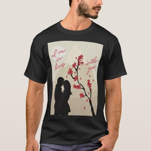 Een jong romantisch stel uit liefde, liefdesverhaa t-shirt (Voorkant)
