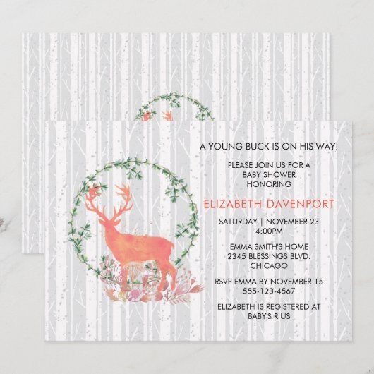 Een jonge bok is op zijn weg Baby shower Kaart (Voorkant / Achterkant)