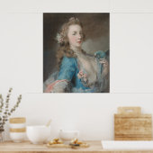 Een jonge dame met een papegaai poster (Keuken)