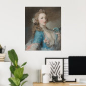 Een jonge dame met een papegaai poster (Thuiskantoor)