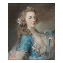 Een jonge dame met een papegaai