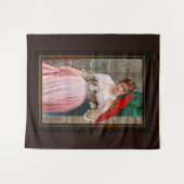 Een jonge dame met een rood ventilator van Eugen v Wandkleed (Voorkant (horizontaal))