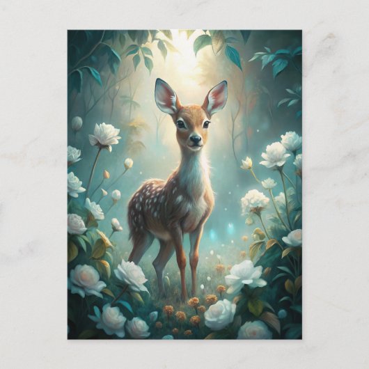 Een jonge fawn briefkaart (Voorkant)