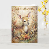 Een jonge fawn kaart (Gele Bloem)