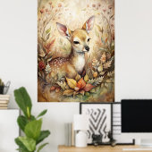 Een jonge fawn poster (Thuiskantoor)