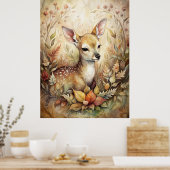 Een jonge fawn poster (Keuken)