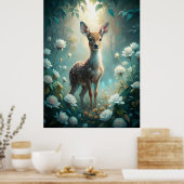 Een jonge fawn poster (Keuken)
