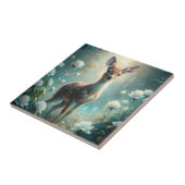 Een jonge fawn tegeltje (Zijkant)