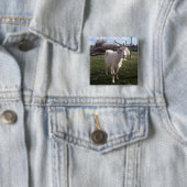 Eén jonge geit vierkante button 5,1 cm (In situ)