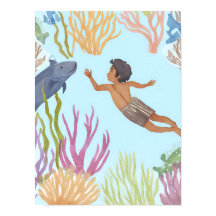 Een jonge jongen vrij duiken in het Caribisch gebi