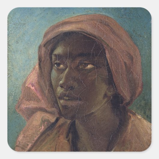 Een jonge negrovrouw vierkante sticker (Voorkant)