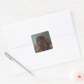 Een jonge negrovrouw vierkante sticker (Envelop)
