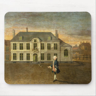 Een jonge Nobleman die voor een Mansie staat (zie  Muismat