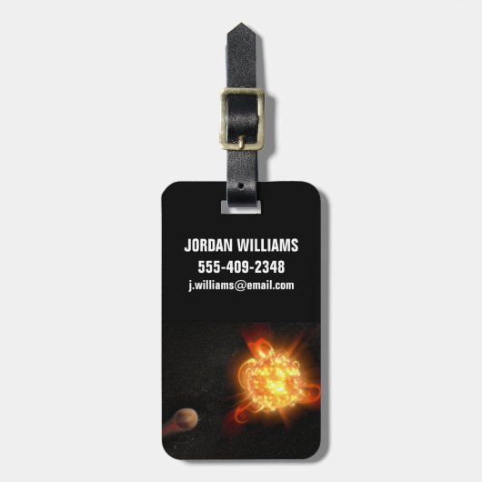 Een jonge rode dwerg bagagelabel (Voorkant verticaal)