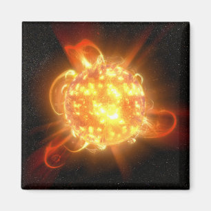 Een jonge rode dwerg magneet