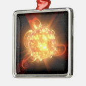 Een jonge rode dwerg metalen ornament (Links)