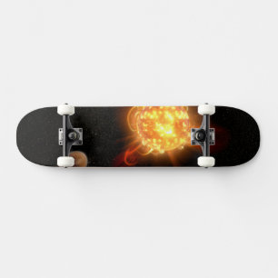Een jonge rode dwerg persoonlijk skateboard