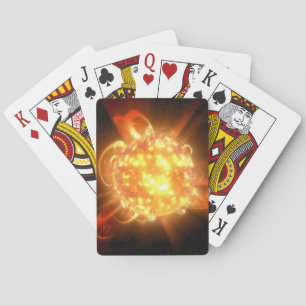 Een jonge rode dwerg pokerkaarten