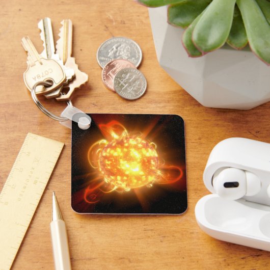 Een jonge rode dwerg sleutelhanger (Bureau)