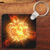 Een jonge rode dwerg sleutelhanger (Achterkant)