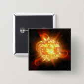 Een jonge rode dwerg vierkante button 5,1 cm (Voorkant /achterkant)