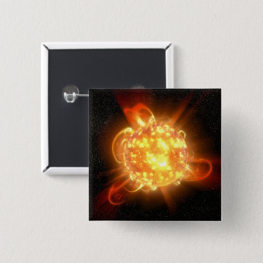 Een jonge rode dwerg vierkante button 5,1 cm (Voorkant /achterkant)