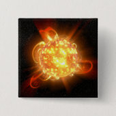 Een jonge rode dwerg vierkante button 5,1 cm (Voorkant)